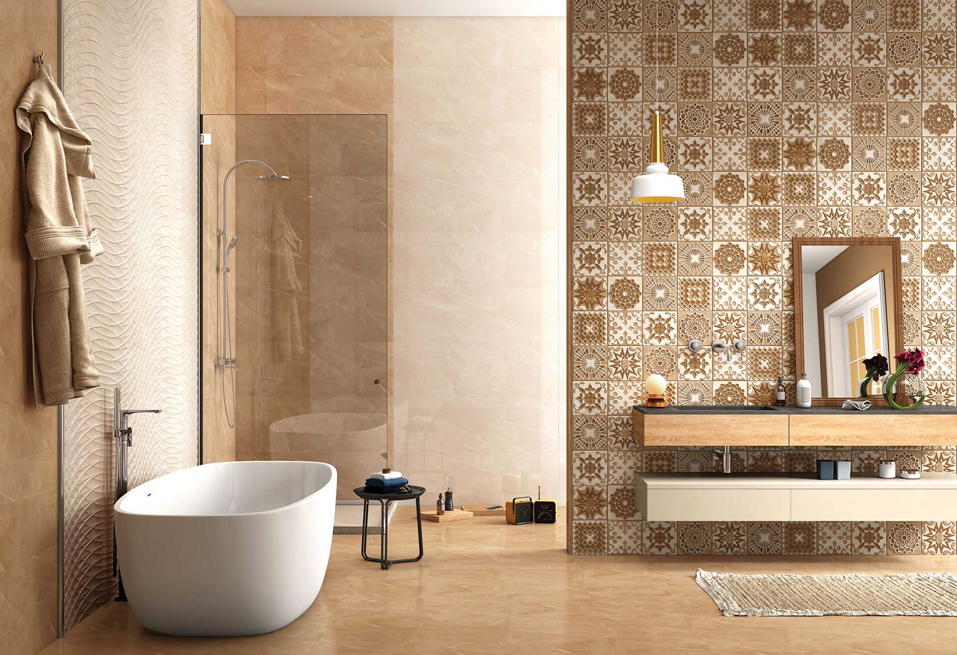 Wall tiles for bathrooms and kitchens